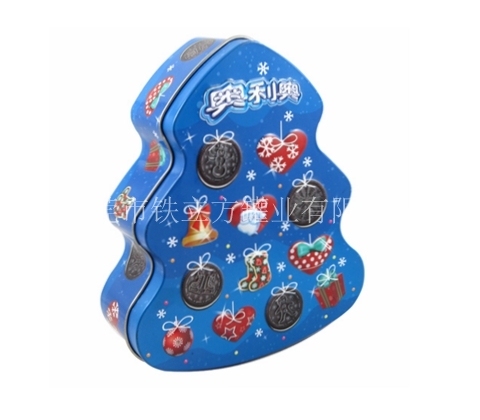 圣诞树形铁盒