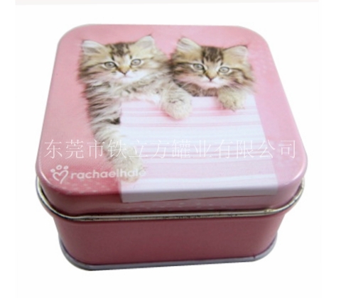 猫咪图案正方罐
